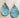 Leather Teardrop earrings in Turquoise Metallic