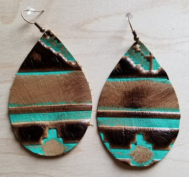 Large Teardrop Earrings in Navajo