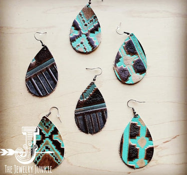 Large Teardrop Earrings in Navajo