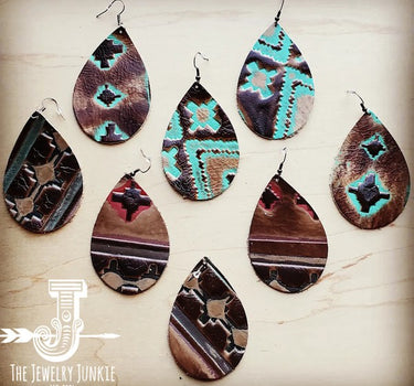 Large Teardrop Earrings in Navajo