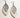 Oval Earrings in Blond Hair w/ Copper Feather