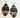 Leather Oval Earrings Blue Navajo