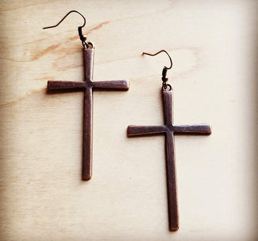 Copper Cross Earrings