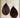 Leather teardrop earrings in brown hair on hide