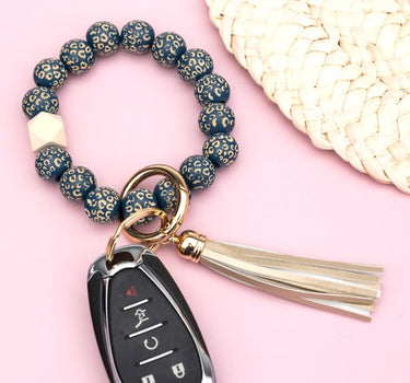 Leopard Beaded Key Ring