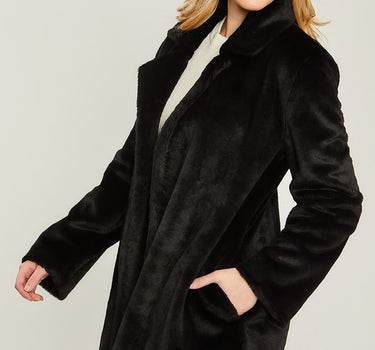 Woven Solid Teddy Collar Coat