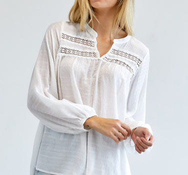 Solid V-Neck Blouse Top