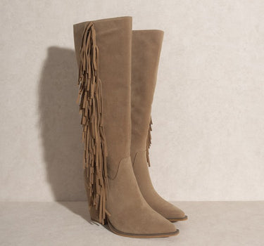 OASIS SOCIETY OUT WEST - Knee-High Fringe Boots