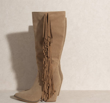 OASIS SOCIETY OUT WEST - Knee-High Fringe Boots