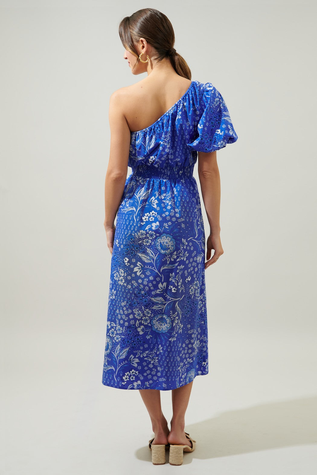 Amaya Mixed Print Bridgette One Shoulder Dress