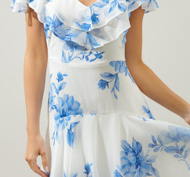 Meliza Ruffle Tiered Sinclair Midi Dres