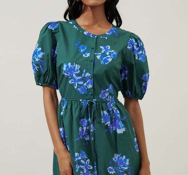 Spokane Floral Alba Puff Sleeve Mini Dress