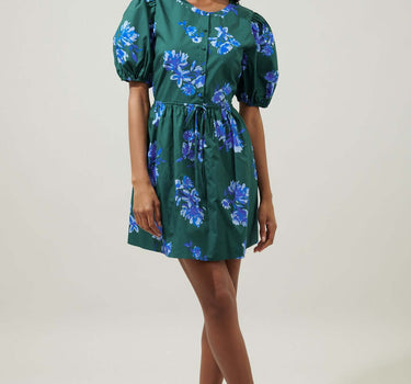 Spokane Floral Alba Puff Sleeve Mini Dress