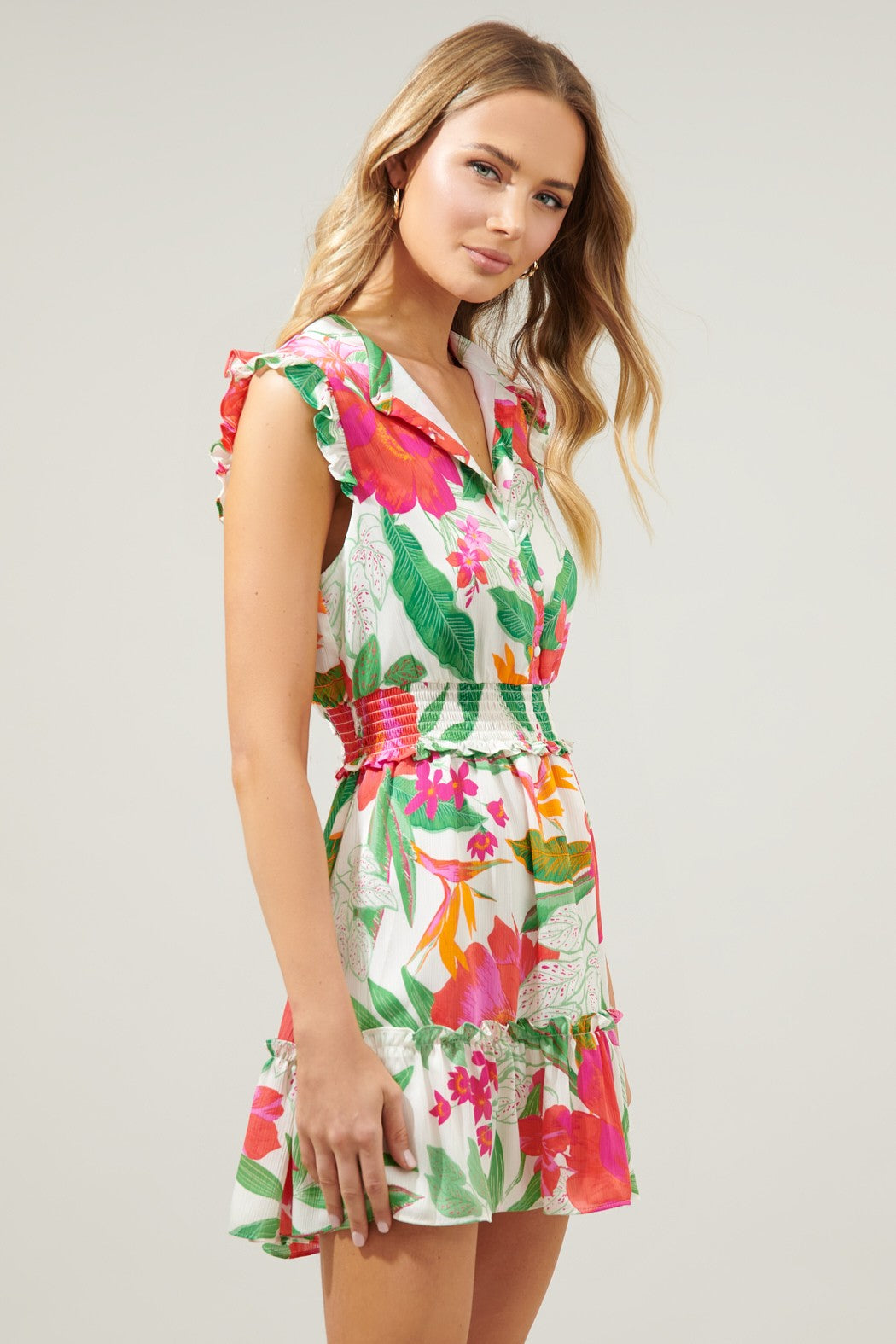 La Costa Tropics Merrick Sleeveless Button Dress