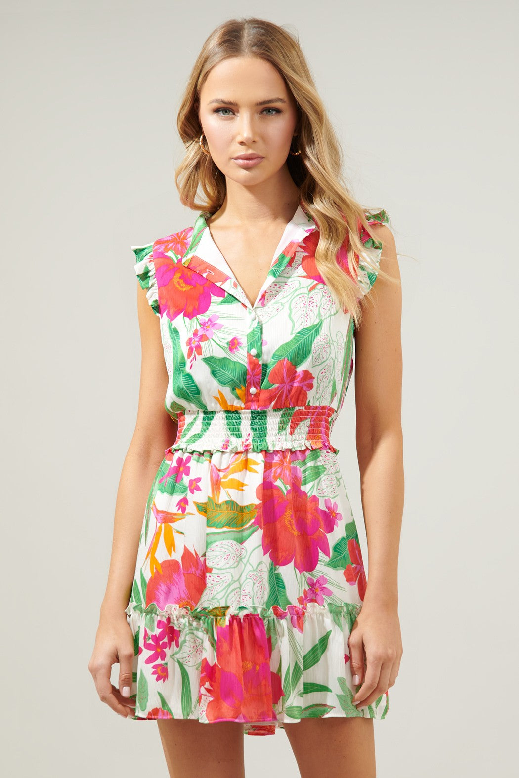 La Costa Tropics Merrick Sleeveless Button Dress