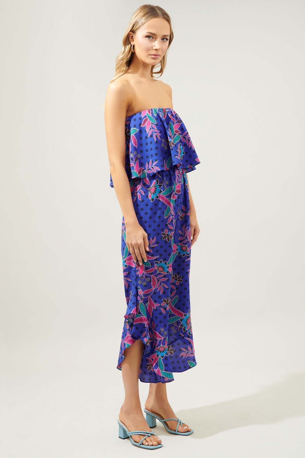 Rayanne Indigo Lanah Strapless Ruffle Jumpsuit