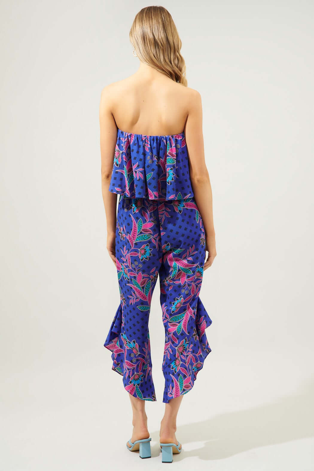 Rayanne Indigo Lanah Strapless Ruffle Jumpsuit
