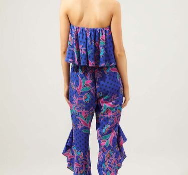 Rayanne Indigo Lanah Strapless Ruffle Jumpsuit