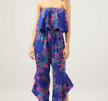 Rayanne Indigo Lanah Strapless Ruffle Jumpsuit