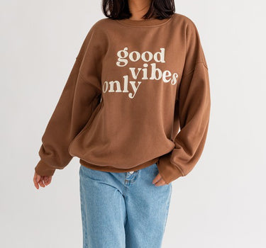 Letter Embroidery Oversized Sweatshirt