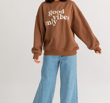 Letter Embroidery Oversized Sweatshirt