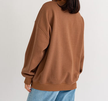 Letter Embroidery Oversized Sweatshirt