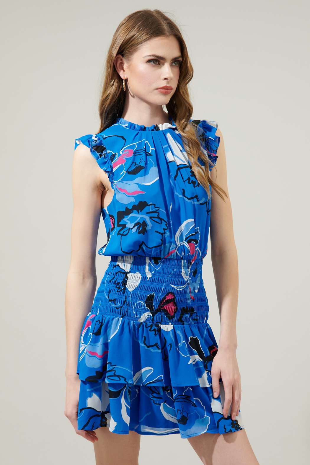 Katrice Abstract Trolly Smocked MIni Dress