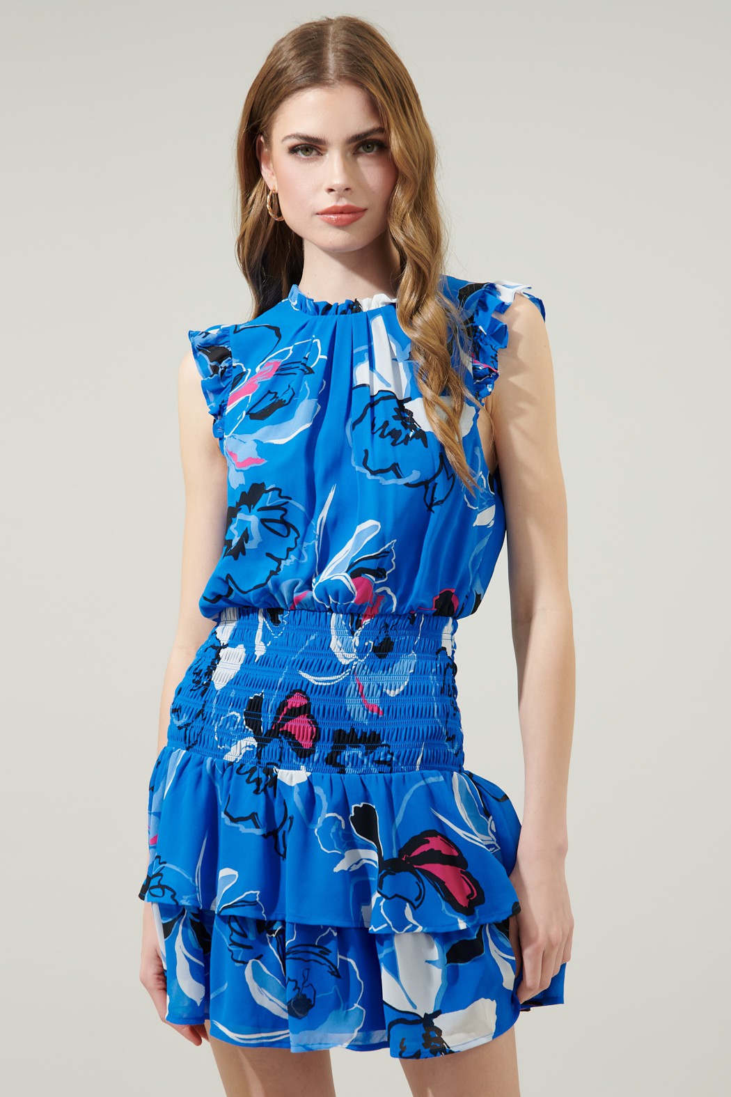Katrice Abstract Trolly Smocked MIni Dress