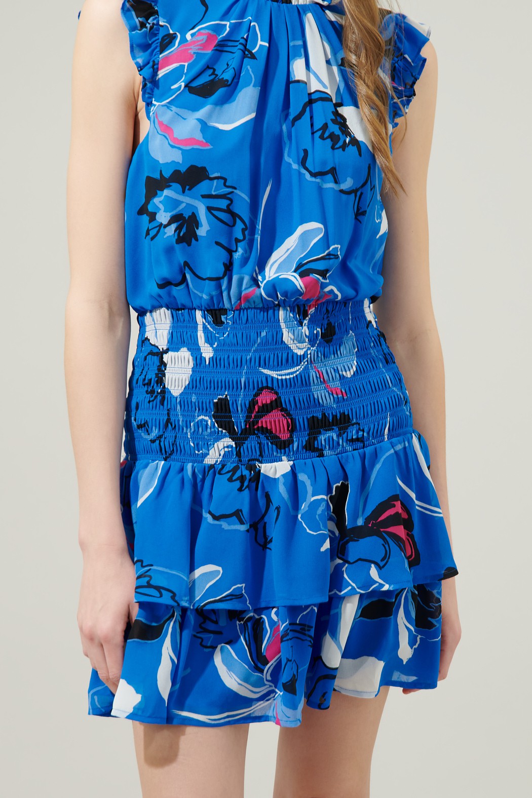 Katrice Abstract Trolly Smocked MIni Dress