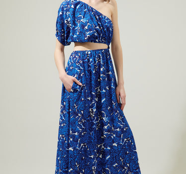 Caspian Floral Cutout One Shoulder Maxi Dress