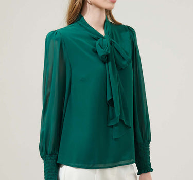 Vicente Tie Neck Long Sleeve Blouse