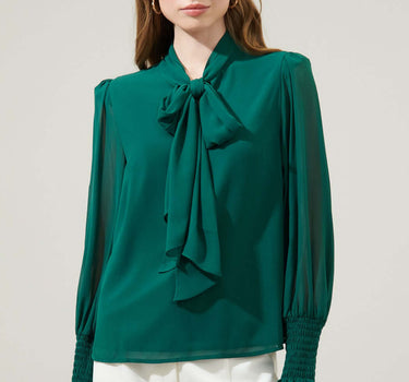 Vicente Tie Neck Long Sleeve Blouse