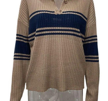 Ribbed polo sweater