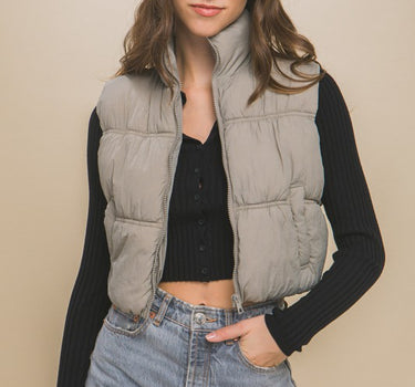 High Neck Puffer Vest