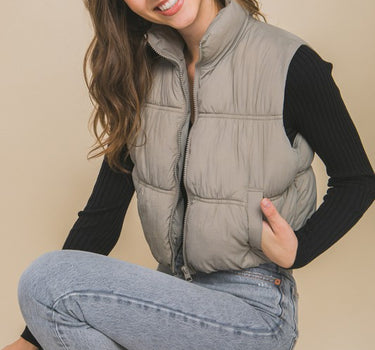 High Neck Puffer Vest