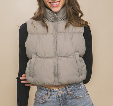 High Neck Puffer Vest