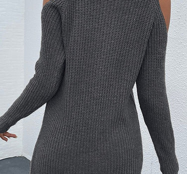 Dark Gray Black Turtleneck Sweater Dress