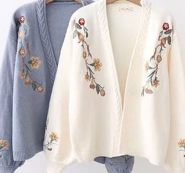 Floral knit cardigan