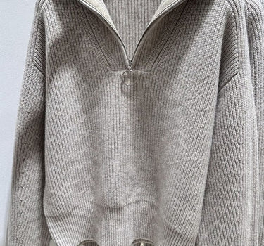 Ribbed half zip sweater