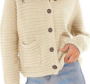 Textured button front cardigan