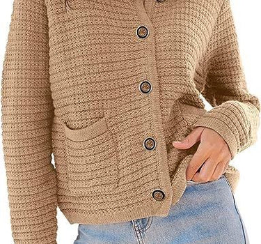 Textured button front cardigan