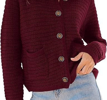 Textured button front cardigan