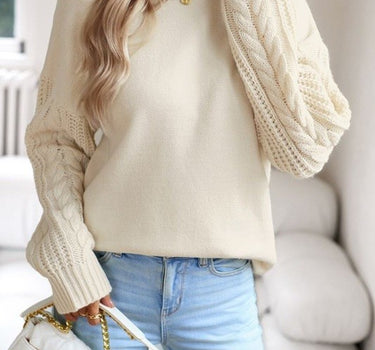 Cable knit sleeve sweater