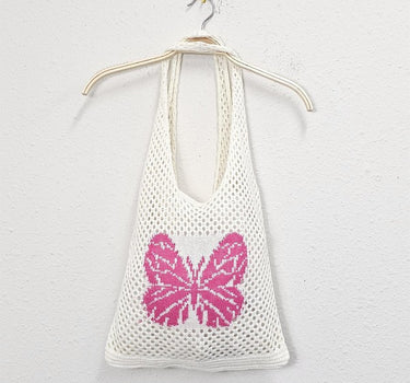 Butterfly Crochet Tote Bag