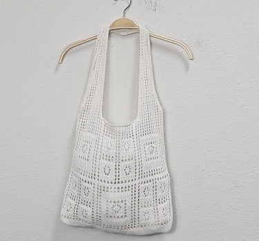 Solid Crochet Tote Bag