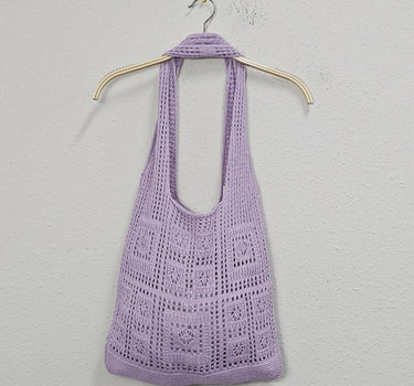 Solid Crochet Tote Bag