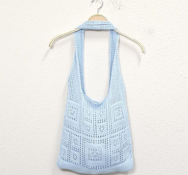 Solid Crochet Tote Bag