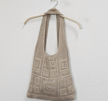 Solid Crochet Tote Bag