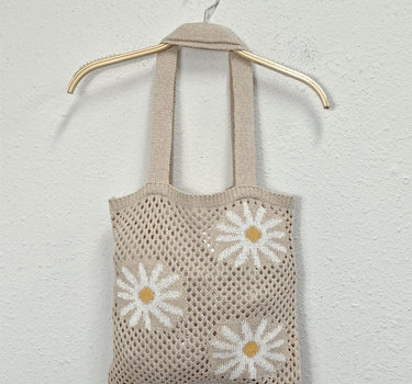 Floral Crochet Tote Bag