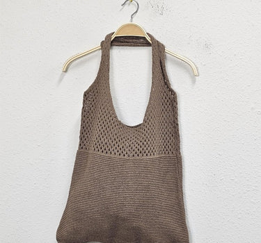 Solid Crochet Tote Bag